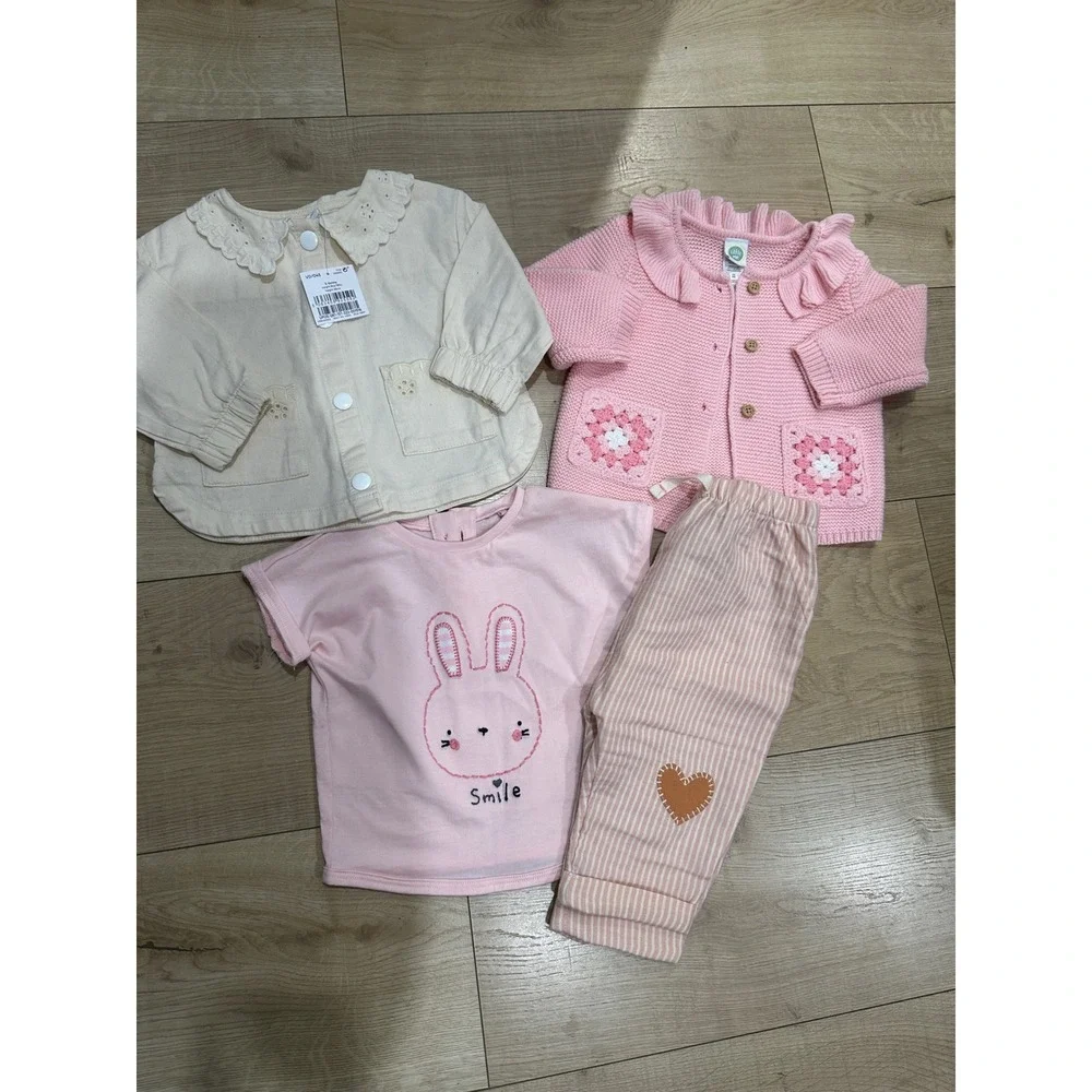 Baby Girl Bundle Next Little Me 3-6 6 Months NWT Jacket Cardigan Bunny Set 4pc